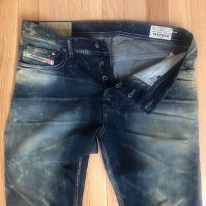 Diesel Tepphar jeans;  30 waist /.32 length;  blue & worn-looking blue